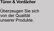 Türen & Vordächer